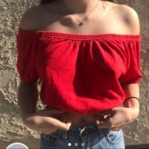 Vintage Red strapless top